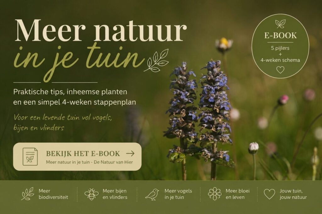 Banner e-book meer natuur in je tuin - kruipend zenegroen (de Natuur van hier)